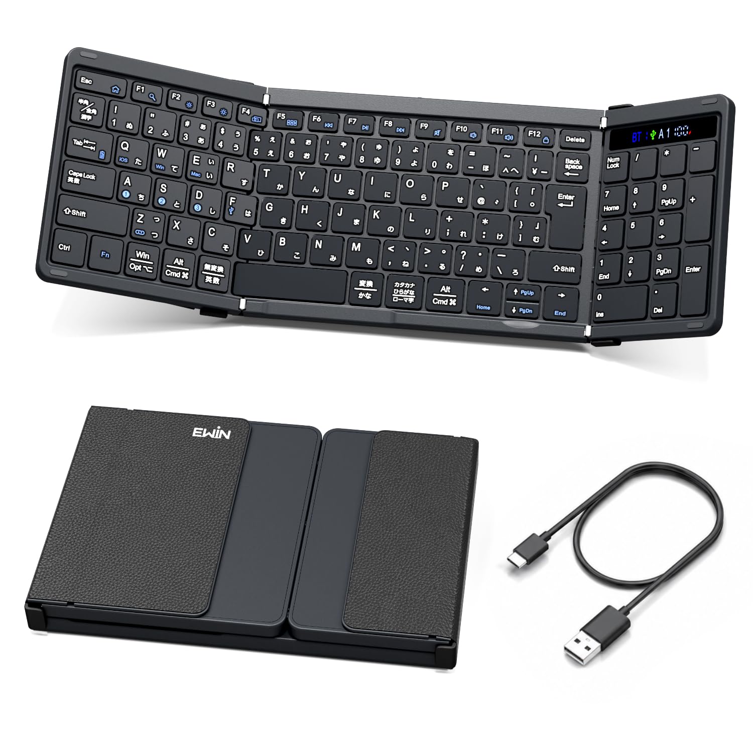 Amazon.co.jp: Ewin キーボード 折りたたみ bluetoothと有線接続